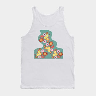 Floating flowers on a blue river Tank Top